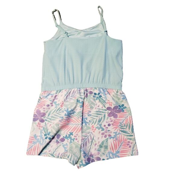 More than Magic Girls Aqua Floral 1 Piece Romper / Swimsuit, Size: 4/5, New - Picture 1 of 7
